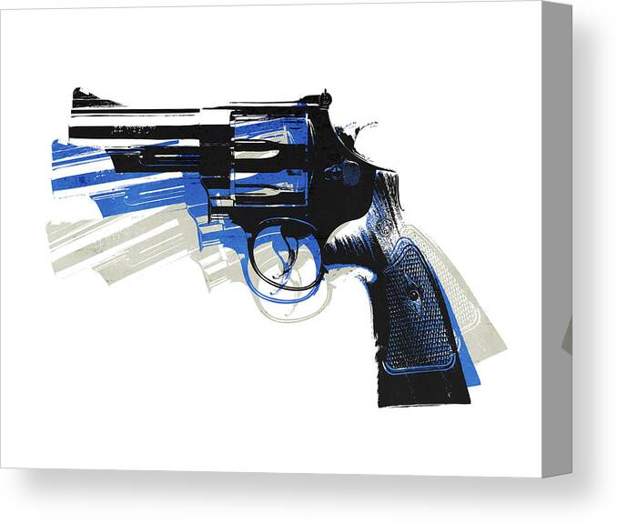 Revolver On White - Left Facing Canvas Print