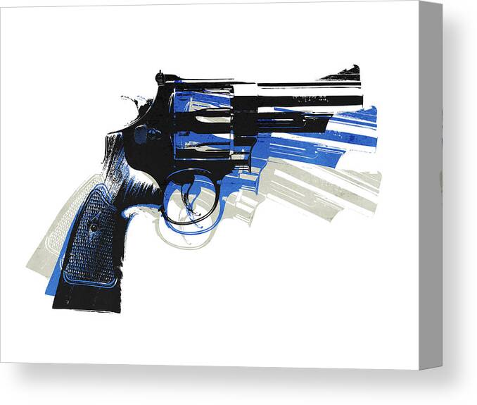 Revolver On White - Right Facing Canvas Print