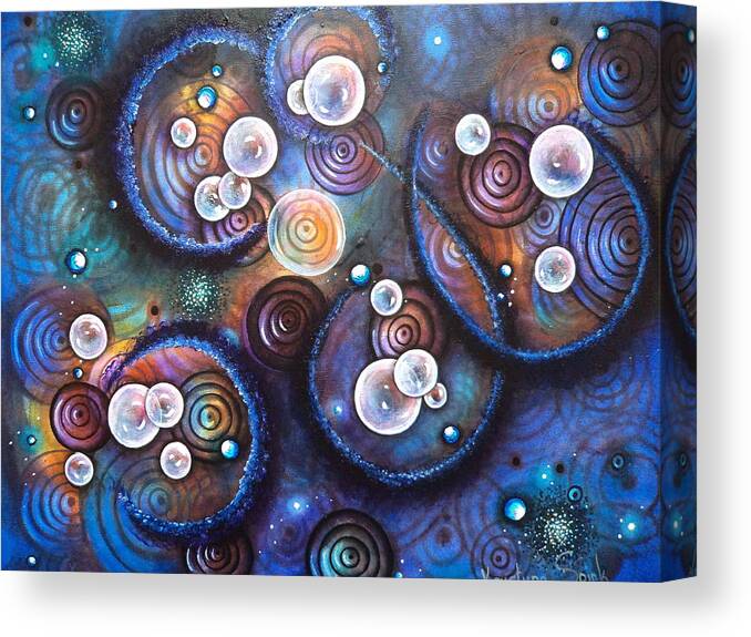 Abstract Canvas Print featuring the painting Rhythm and Sound by Krystyna Spink