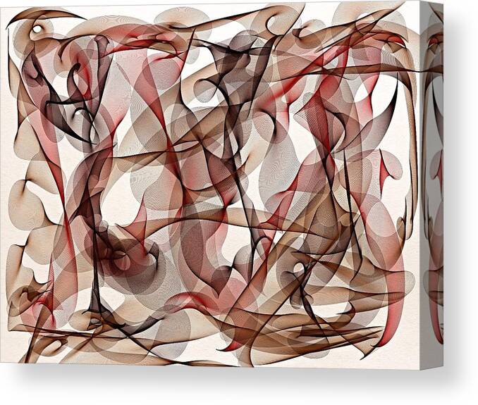 Ribbons Canvas Print featuring the digital art Ribbons of Life by Marian Lonzetta