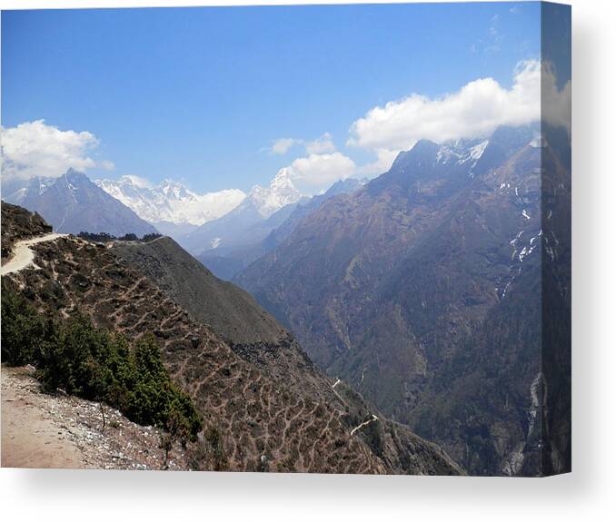 Mountains Canvas Print featuring the photograph Dizzying Heights by Pema Hou