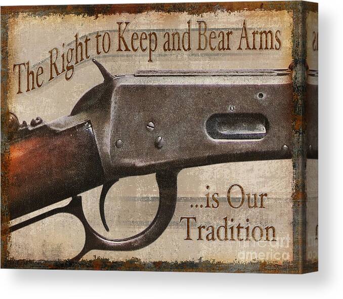 We The People Canvas Print featuring the painting Right to bear arms by JQ Licensing