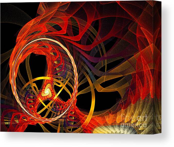 Andee Design Abstract Canvas Print featuring the digital art Ring of Fire by Andee Design