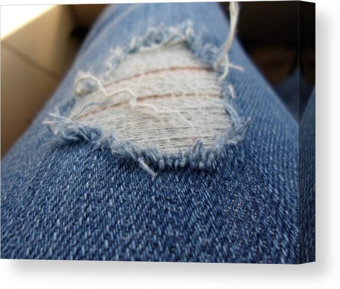 Jeans Canvas Print featuring the photograph Ripped Jeans by Jenna Mengersen
