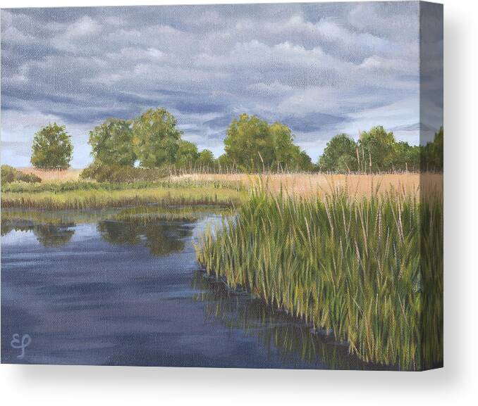 River Canvas Print featuring the painting River by Elena Polozova