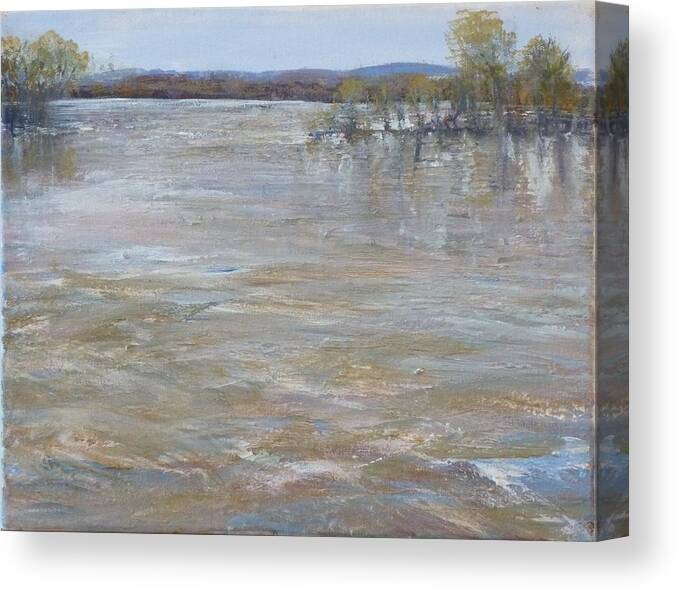 River Canvas Print featuring the painting River Rising by Helen Campbell