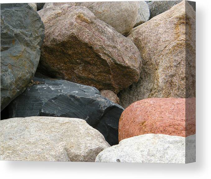Composition Canvas Print featuring the photograph Rocks in Various Colors by Lynn Hansen