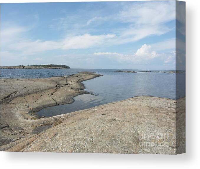 Sea Canvas Print featuring the photograph Rocky Coastline in Hamina by Ilkka Porkka