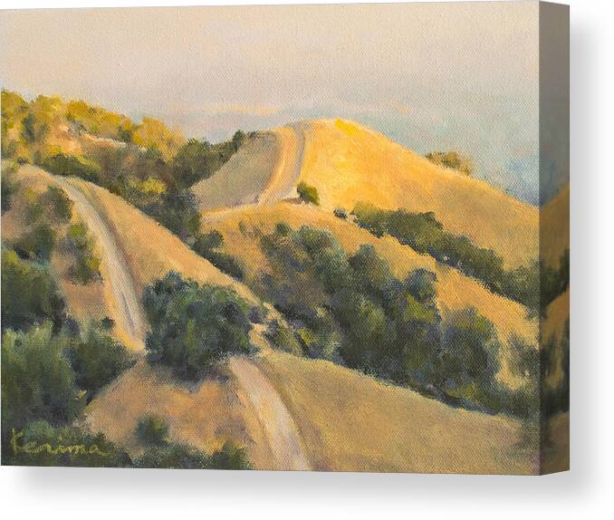 Hill Canvas Print featuring the painting Rolling Hills by Kerima Swain