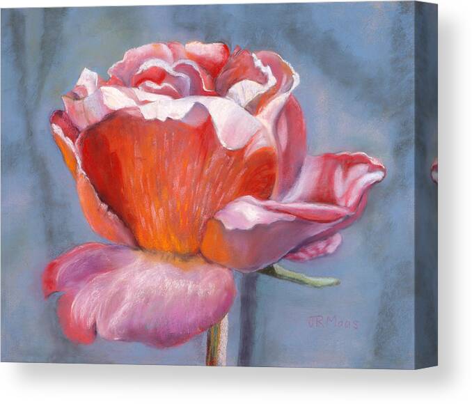 Pink Rose Canvas Print featuring the pastel Rosefloria by Julie Maas