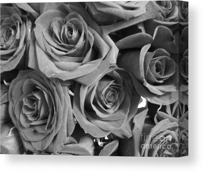 Rose Canvas Print featuring the photograph Roses On Your Wall Black and White by Joseph Baril