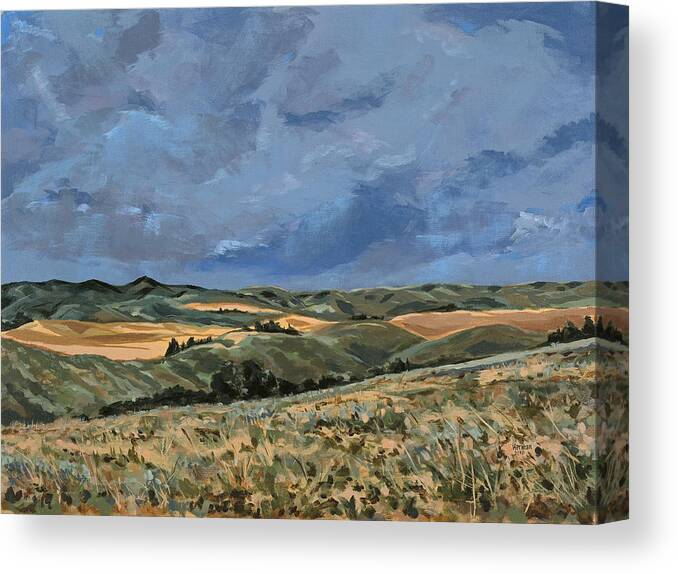 Landscape Canvas Print featuring the painting Rotten Grass by Les Herman