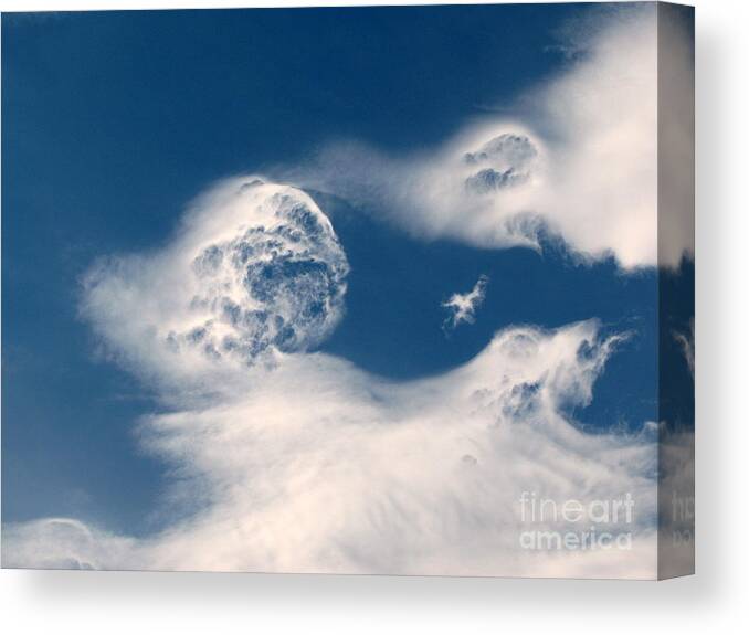 Clouds Canvas Print featuring the photograph Round Clouds by Leone Lund