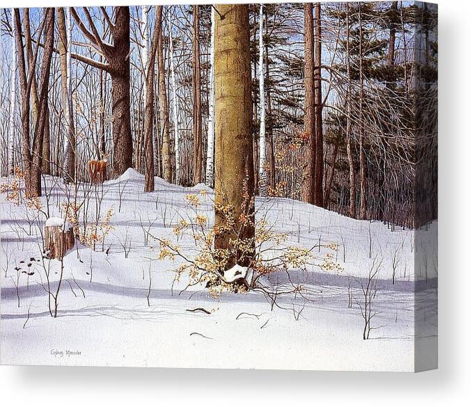 Woods Canvas Print featuring the painting Rudolf the Raindeer by Conrad Mieschke