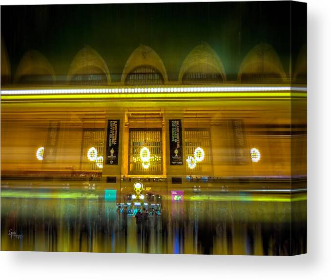 Grand Central Station Canvas Print featuring the photograph Rush Hour- 7-03 Track 24 by Glenn Feron
