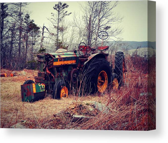 Rusty Tractor Canvas Print featuring the photograph Rusty Tractor by Zinvolle Art
