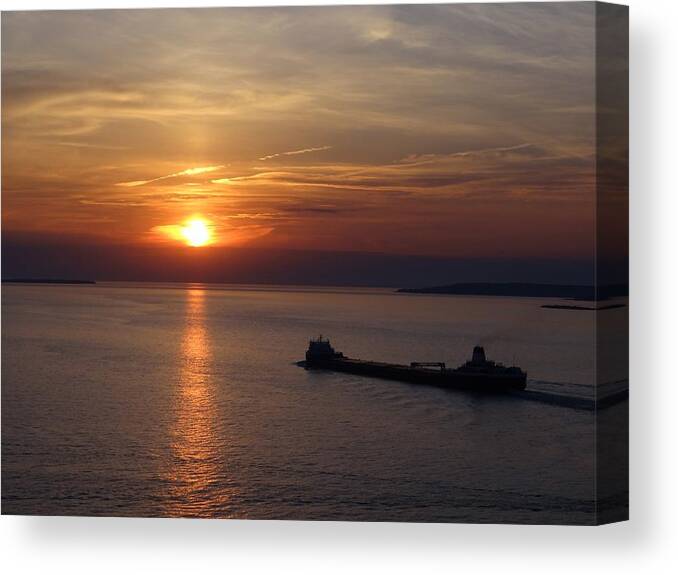Boat Canvas Print featuring the photograph Sailing Into the Sunset by Keith Stokes