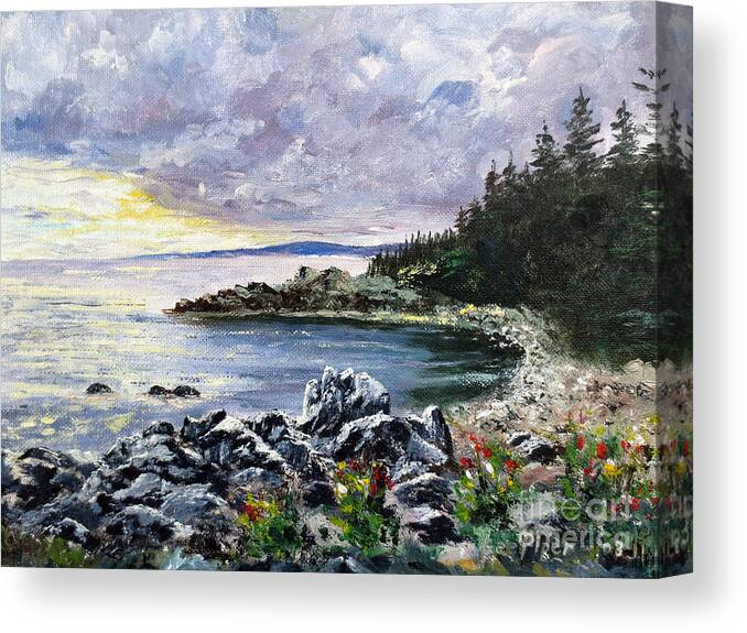 Seascape Canvas Print featuring the painting Salisbury Cove by Lee Piper