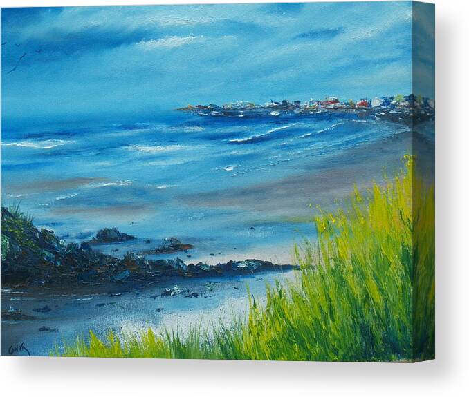 Salthill Canvas Print featuring the painting Salthill Galway by Conor Murphy