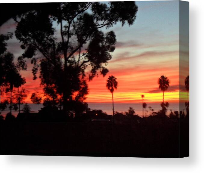 Sunset Canvas Print featuring the photograph San Diego Sunset 5 by Val Oconnor