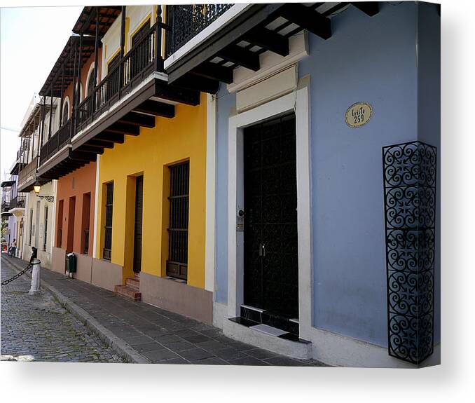 Richard Reeve Canvas Print featuring the photograph San Juan - Colorful Calle by Richard Reeve