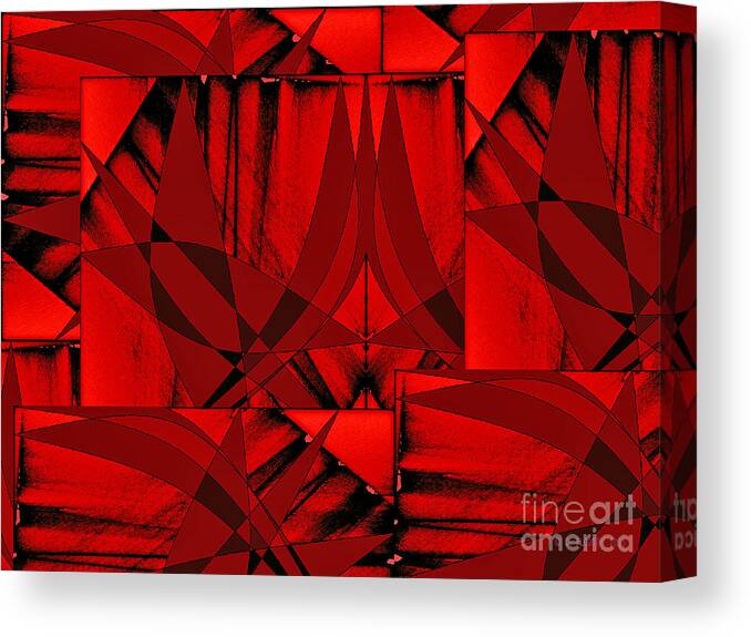 Scarlet Canvas Print featuring the digital art Scarlet Geometry by Dee Flouton