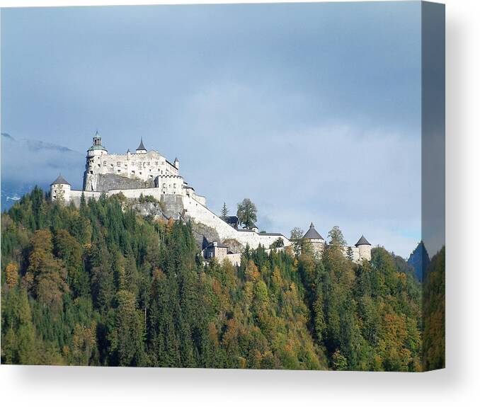 Europe Canvas Print featuring the photograph Schloss Hohenwerfen by Joseph Hendrix