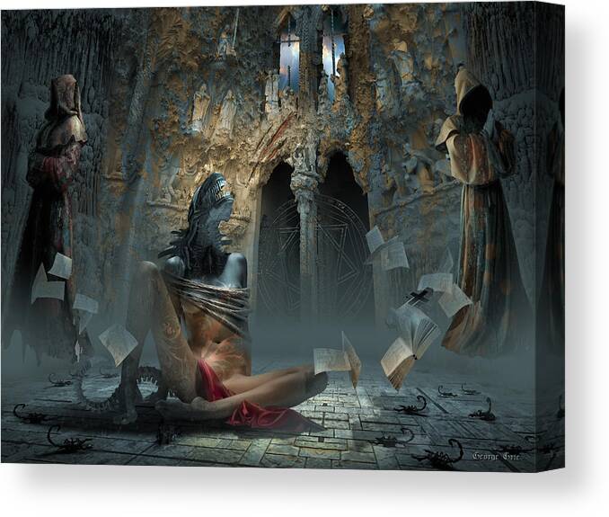 Ghostly Canvas Print featuring the digital art Scream by George Grie