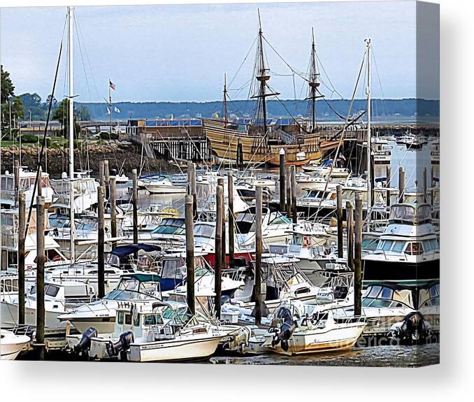Sea Canvas Print featuring the photograph Sea of Boats by Janice Drew