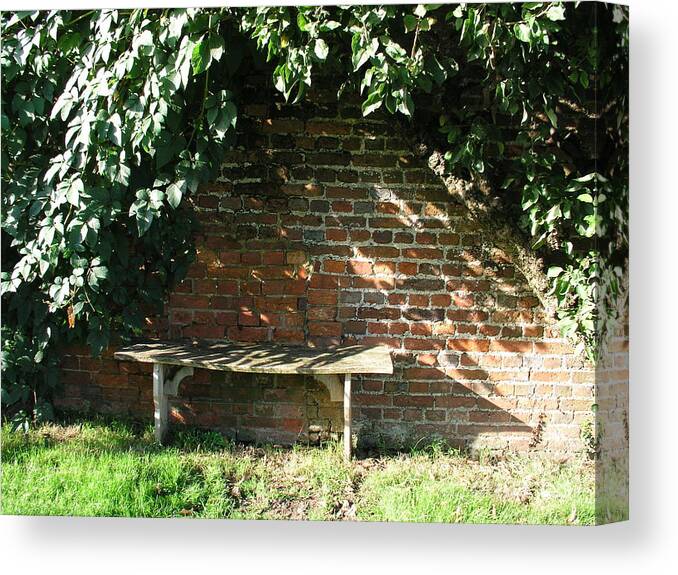 Bench Canvas Print featuring the photograph Seasoned Bench by Bev Conover