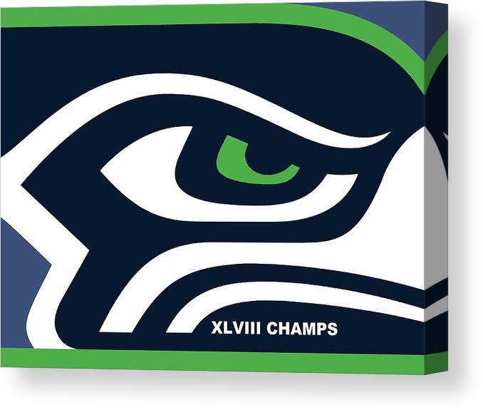 Xlviii Canvas Print featuring the painting Seattle Seahawks Super Bowl Champs by Tony Rubino