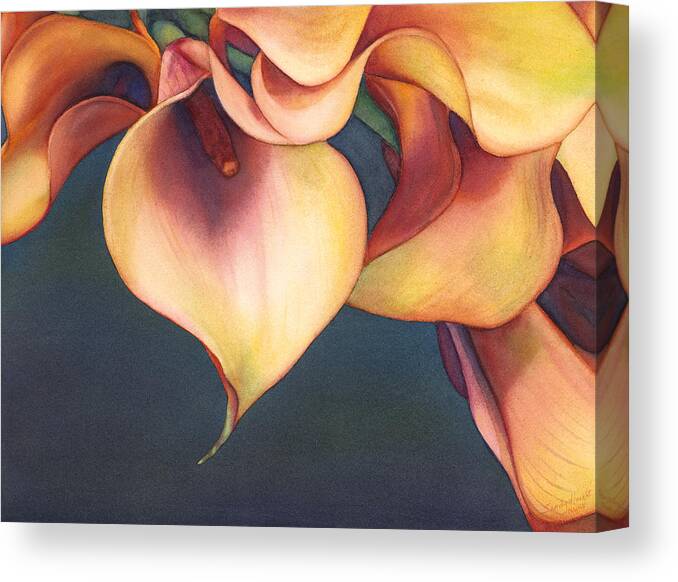 Lilies Canvas Print featuring the painting Seduction of Lilies by Sandy Haight