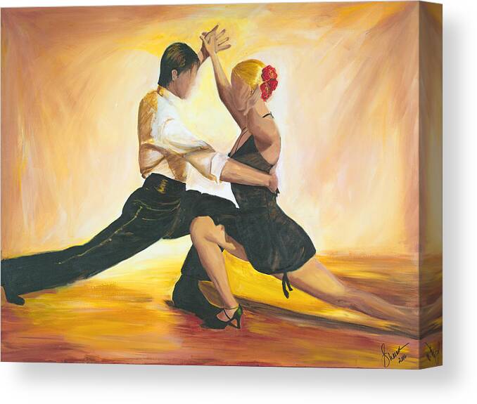 Tango Canvas Print featuring the painting Seduction by Sheri Chakamian
