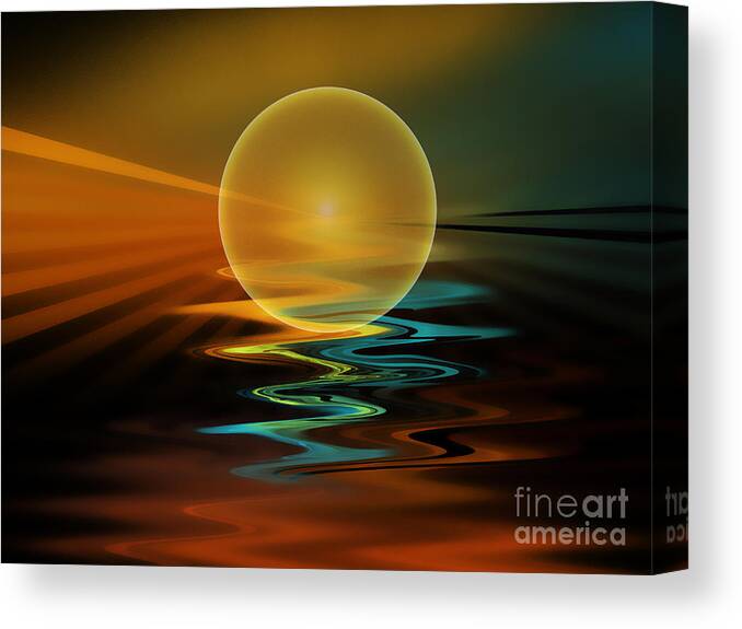 Abstract Canvas Print featuring the digital art Setting Sun by Klara Acel