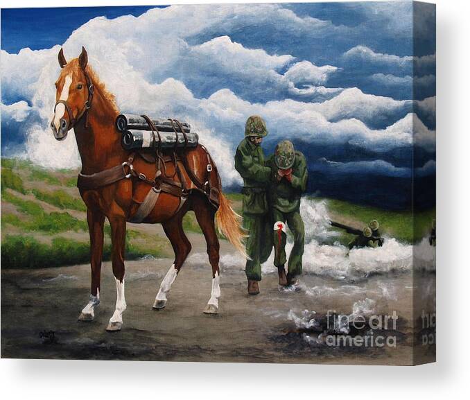 Reckless Canvas Print featuring the painting Sgt. Reckless by Pat DeLong