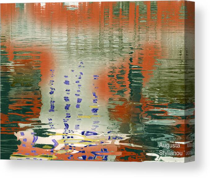 Augusta Stylianou Canvas Print featuring the digital art Shapes in the Water by Augusta Stylianou