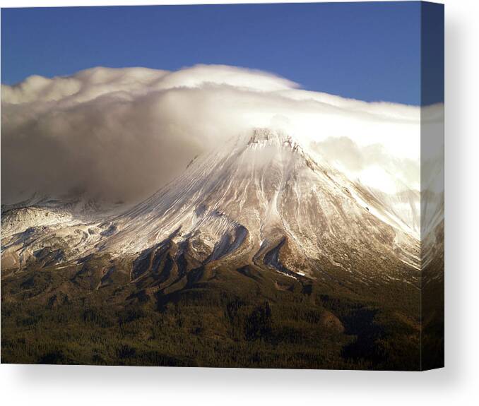 Mt Shasta Canvas Print featuring the photograph Shasta Storm by Bill Gallagher