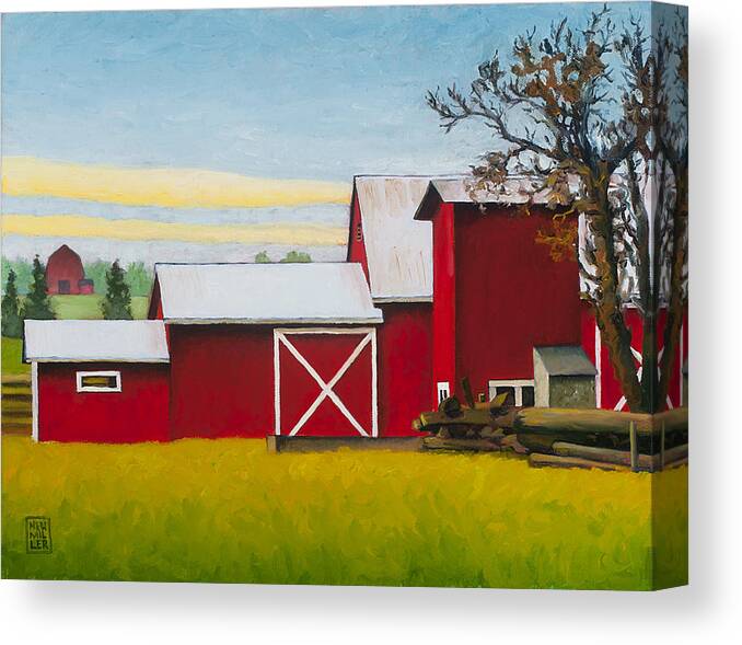Farm Canvas Print featuring the painting Sherman Squash Farm by Stacey Neumiller