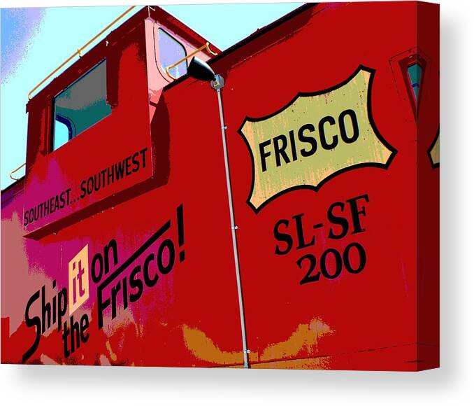 Caboose Canvas Print featuring the photograph Ship It On The Frisco by Deena Stoddard