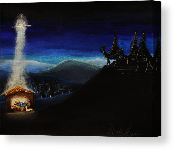 Christmas Canvas Print featuring the painting Silent Night by Mark Lopez