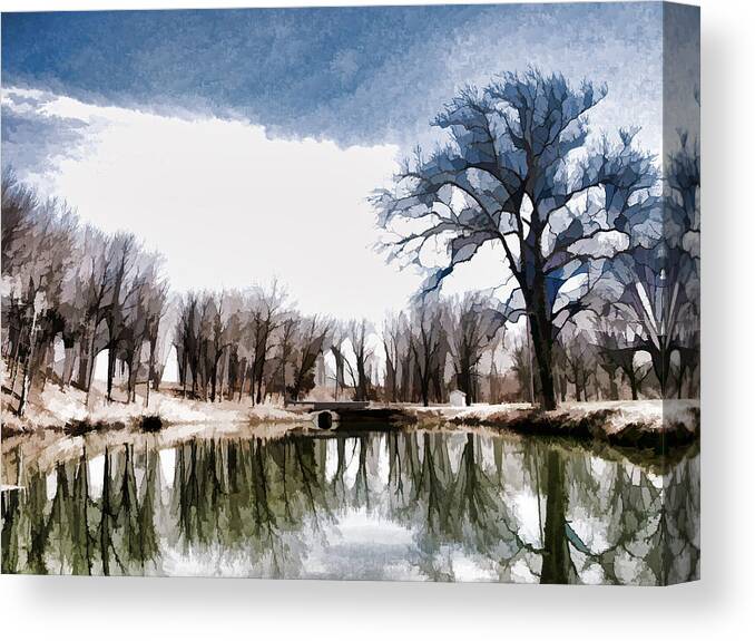 Landscape Canvas Print featuring the digital art Silent Shadows by Tom Druin