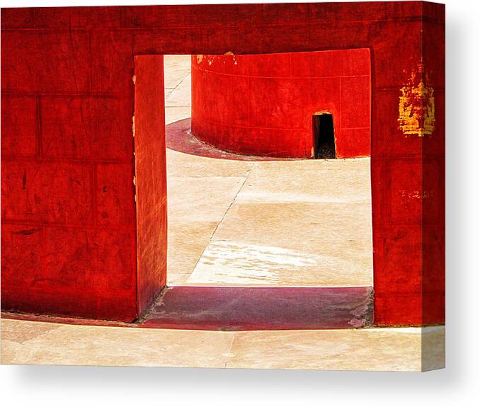 Red Canvas Print featuring the photograph Simple Geometry by Prakash Ghai