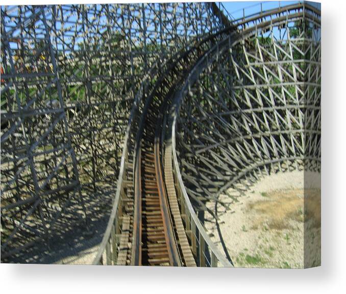 Six Canvas Print featuring the photograph Six Flags America - Roar Roller Coaster - 12125 by DC Photographer