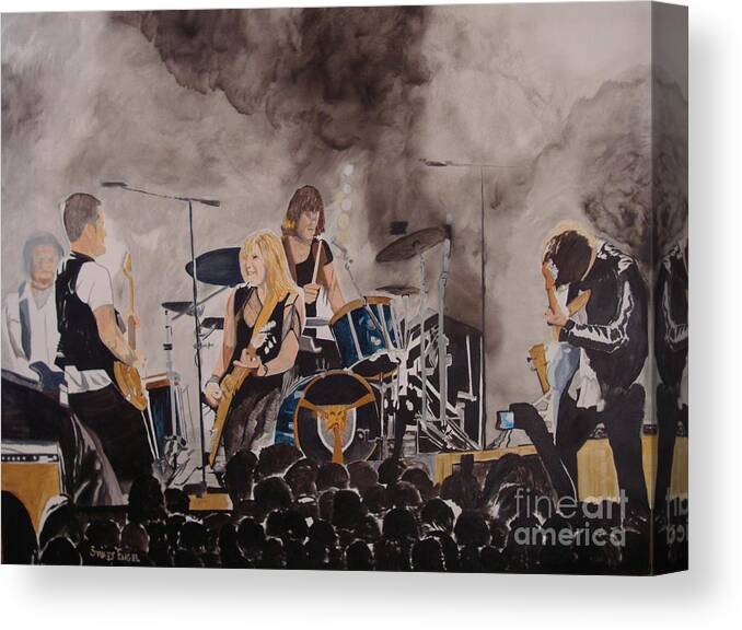 Grace Potter Canvas Print featuring the painting Smokin' by Stuart Engel