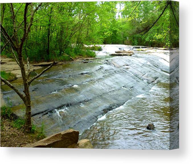 Park Canvas Print featuring the photograph Smooth Waterfall by Pete Trenholm