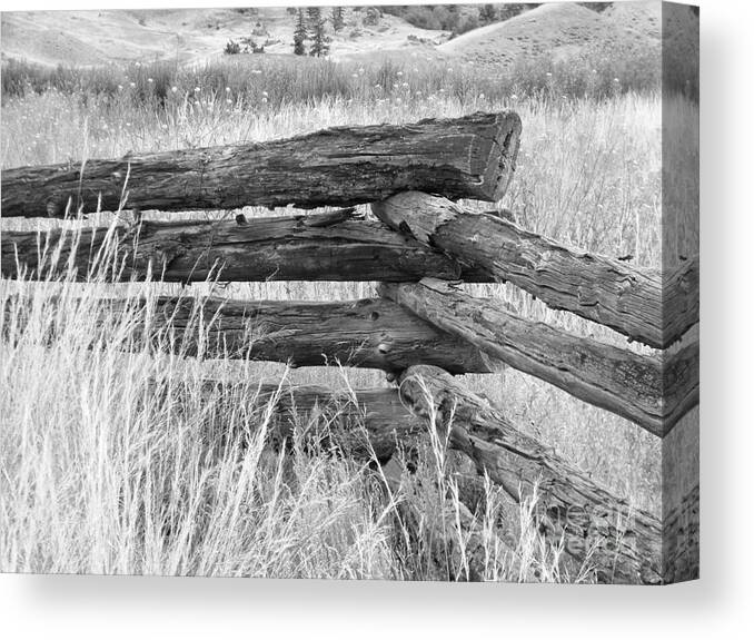 Snake Fence Canvas Print featuring the photograph Snake Fence by Ann E Robson