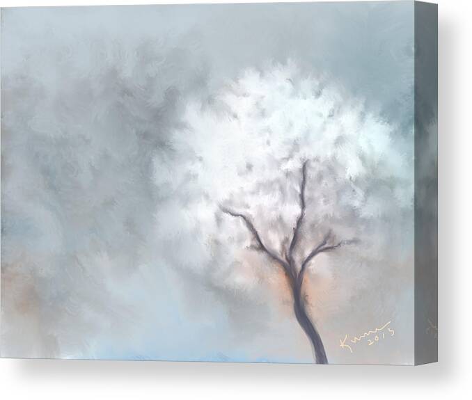 Cool Canvas Print featuring the painting The One Tree by Kume Bryant
