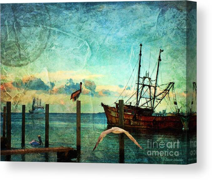Water Canvas Print featuring the photograph Somewhere...beyond the sea by Lianne Schneider