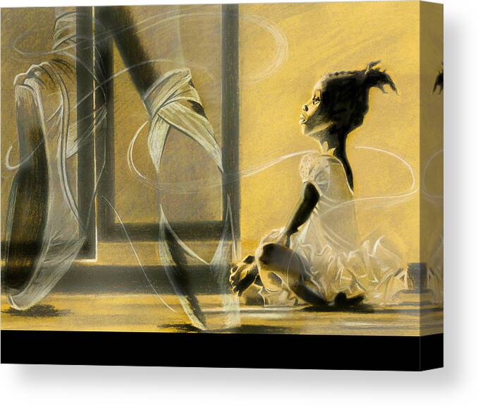 Ballet Canvas Print featuring the drawing Soon by Terri Meredith