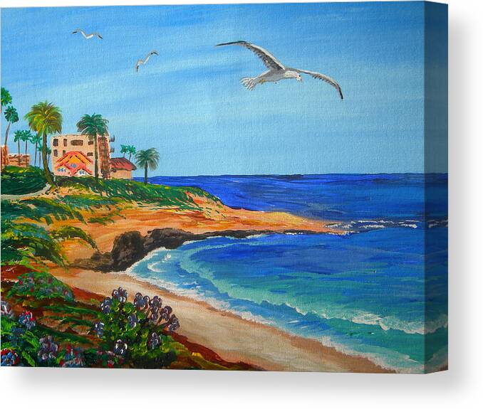 La Jolla Canvas Print featuring the painting South La Jolla by Eric Johansen